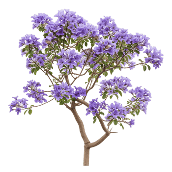 Jacaranda Mimosifolia Tree on Transparent Background Cutout png