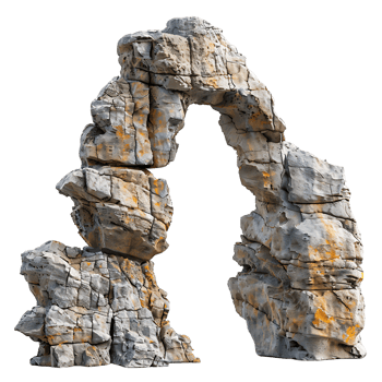Isolated Majestic Rock Archway png