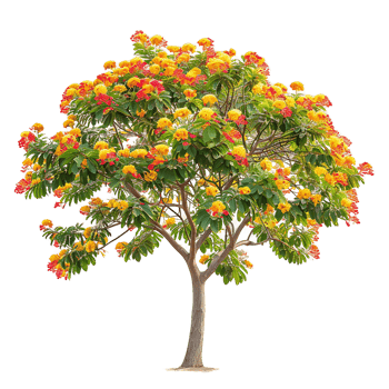 Caesalpinia Ferrea Tree Isolated on Transparent Background png