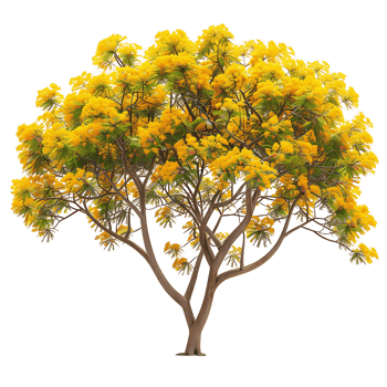 Caesalpinia Ferrea Tree with Transparent Background Cutout png