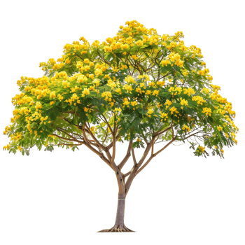 Caesalpinia Ferrea Tree Isolated on Transparent Cutout png