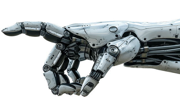 Robotic Hand on Transparent Background png