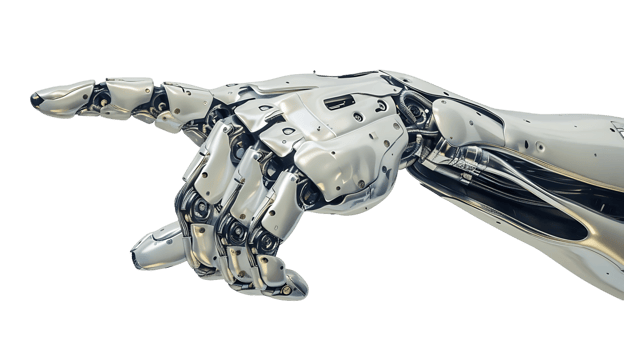Robot Hand Cutout on Transparent png
