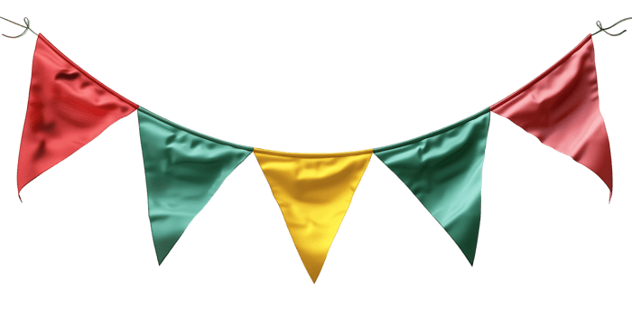 Party Flags in Green Yellow Red png