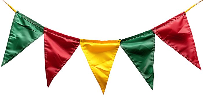 Green Yellow Red Banner Cutout png