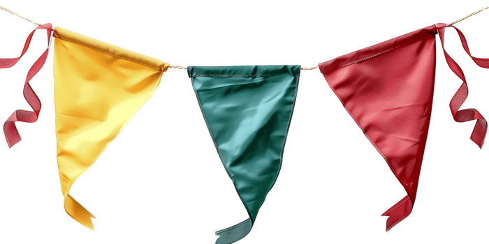 Party Flag Ribbon on transparent Background png