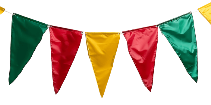 Isolated Party Banner in Green Yellow Red png