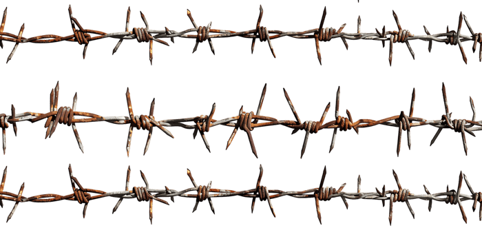 Barbed Wire Border on transparent Cutout png