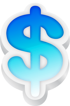 Dollar, Blue Gradient Text Effect 3D png