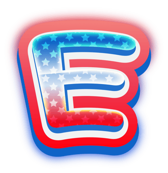 Letter E, Red Blue Neon Alphabet png