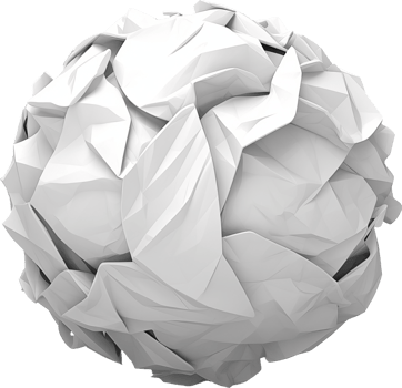 Crumpled paper ball png