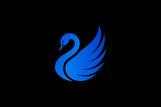Blue swan gradient modern logo vector