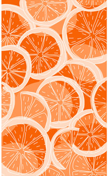Drawing art of orange fruit background vector