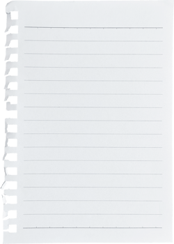 White Textured Torn Lined Paper Piece png