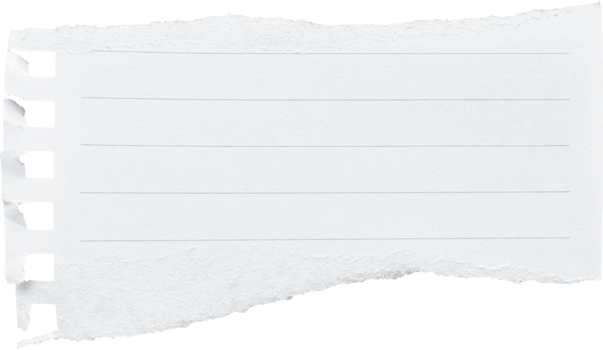 White Textured Torn Lined Paper Piece png