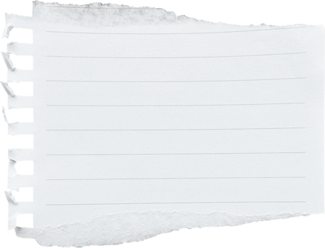 White Textured Torn Lined Paper Piece png