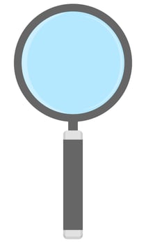 Magnifying glass flat icon isolated on white background. vector