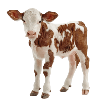 A calf standing on white background png