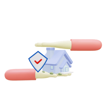3 D illustration of Home insurance icon png