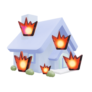 3 D illustration of fire insurance icon png