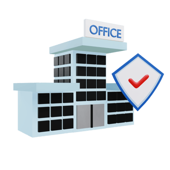 3 D illustration of building insurance icon png