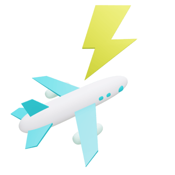 3 D illustration of plane accident icon png