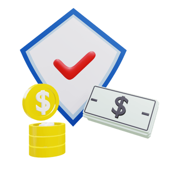 3 D illustration of investment insurance icon png