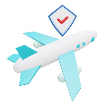 3 D illustration of Travel insurance icon png