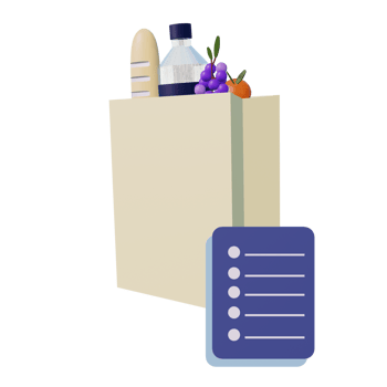 3 D illustration of shopping list icon png
