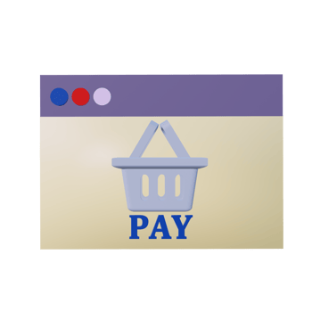 3 D illustration of groceries online shop icon png