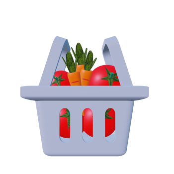 3 D illustration of shopping basket icon png