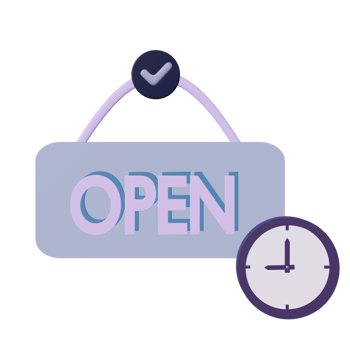 3 D illustration of opening hour icon png