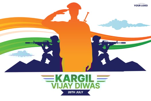Kargil Vijay Diwas celebration concept, banner, poster, post, greeting illustration vector