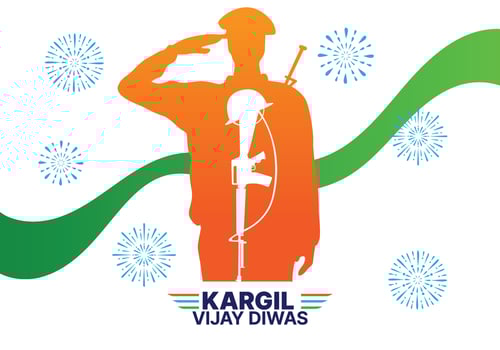 Kargil Vijay Diwas celebration concept, banner, poster, post, greeting illustration vector