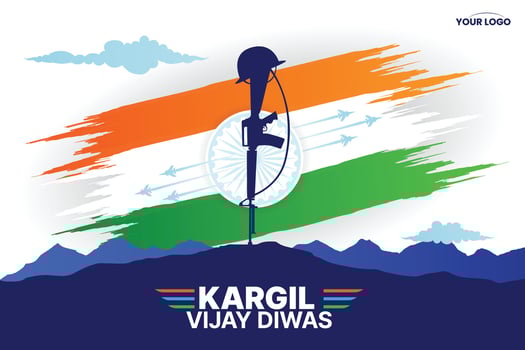 Kargil Vijay Diwas celebration concept, banner, poster, post, greeting illustration vector