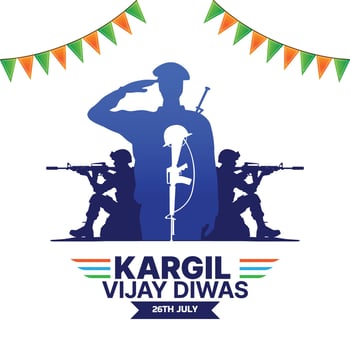 Kargil Vijay Diwas celebration concept, banner, poster, post, greeting illustration vector
