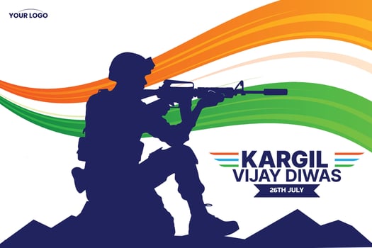 Kargil Vijay Diwas celebration concept, banner, poster, post, greeting illustration vector