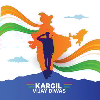 Kargil Vijay Diwas celebration concept, banner, poster, post, greeting illustration vector
