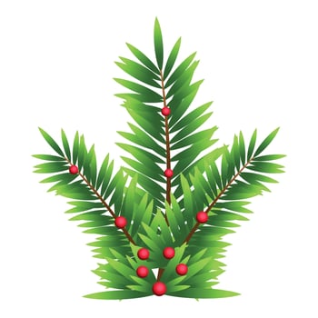 Christmas Fir Branch Decoration vector