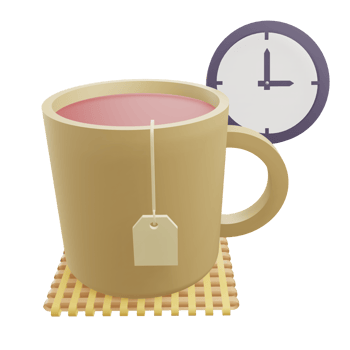 3 D illustration of break time icon png