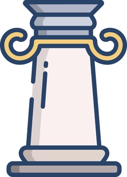 Ionic greek pillar linear color illustration vector