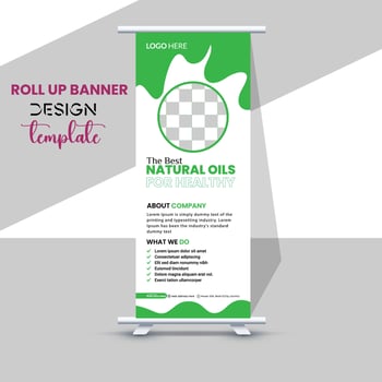 Modern Natural Oils Roll Up Banner Design Template vector