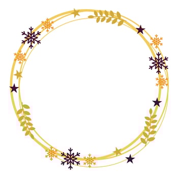 Circle Christmas Frame Decoration vector