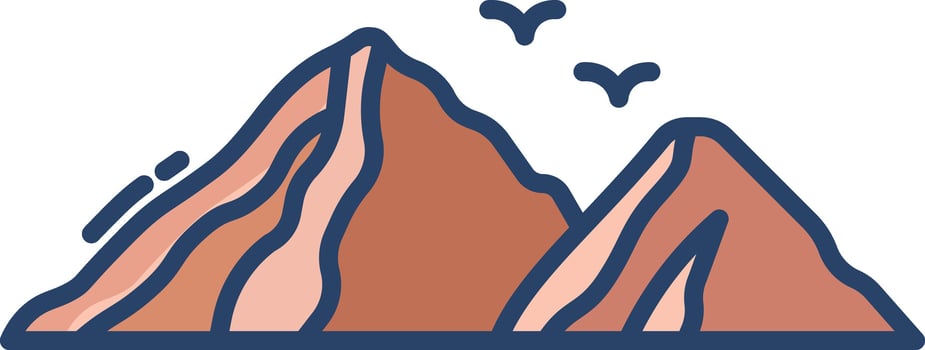 mountain linear color illustration vector