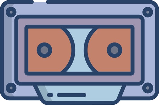 Casette linear color illustration vector