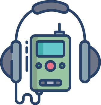 Audio Guide linear color illustration vector
