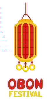 Obon Festival. Japanese lantern festival Obon on white. traditional summer festival. Day of the Dead in Japan August 13th to 15th. flashlight is a rounded rectangle. festival of meeting with relatives vector
