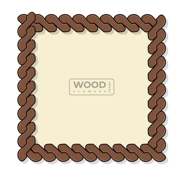 Decorative vintage wood picture frame and border isolate on white background vector