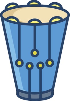 Snare Drum linear color illustration vector