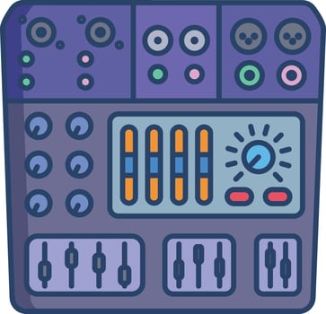 Audio Mixer linear color illustration vector